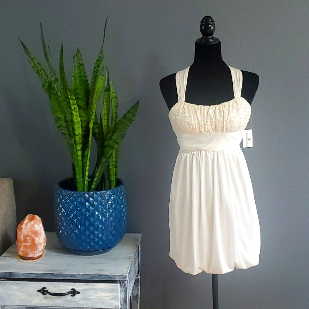 WINDSOR Ivory Satin Party Dress